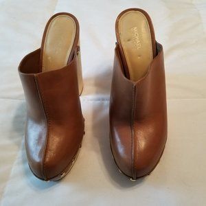 Michael Kors Leather Studded Clog Heels Size 8 1/2